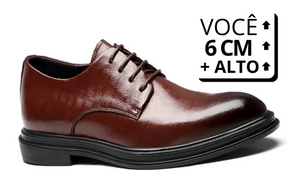 Sapato Social Luxalt - Aumenta Altura 6cm 'Brown'