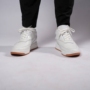 Tênis Casual Altro Boost - Aumenta Altura 10cm - Couro - Branco