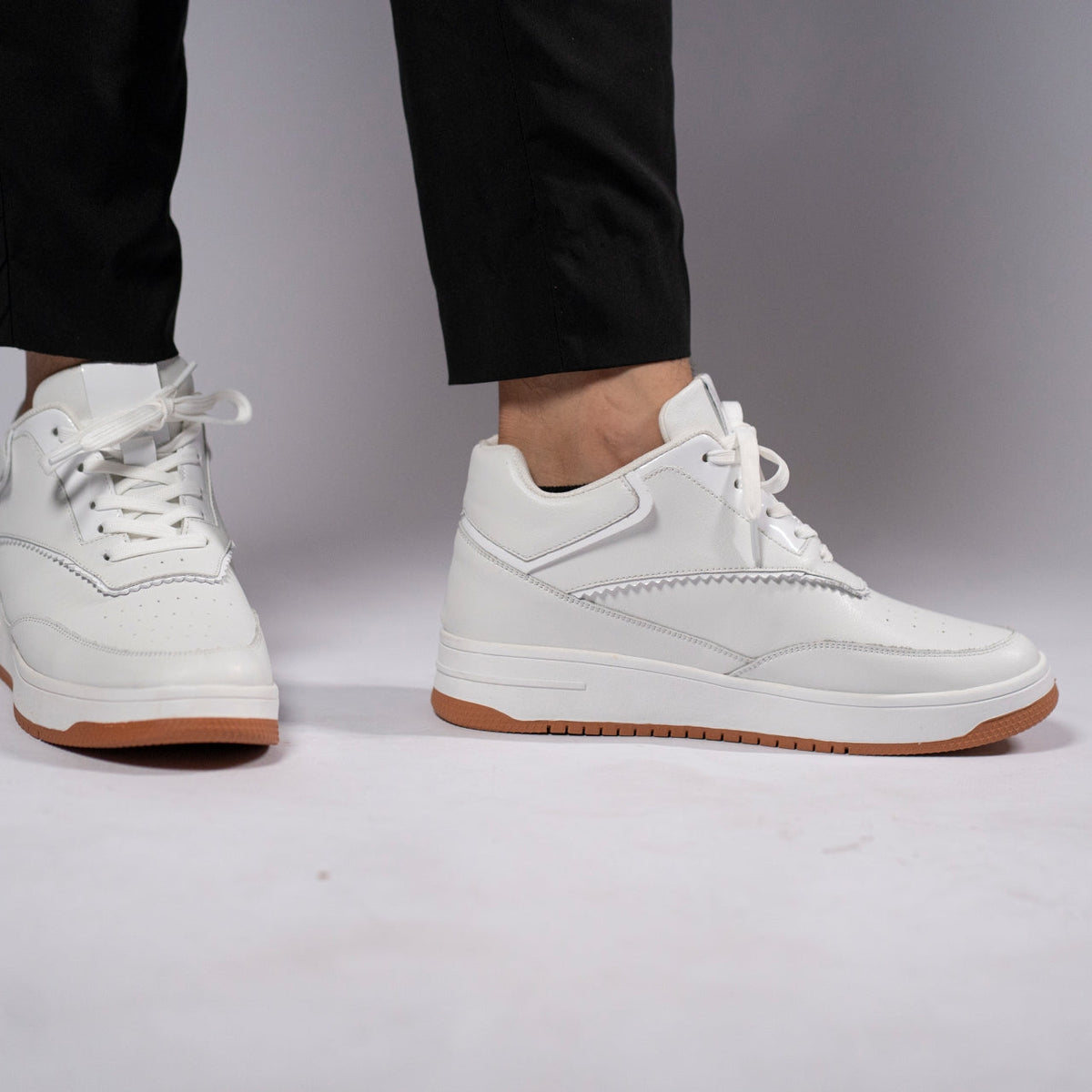 Tênis Casual Altro Boost - Aumenta Altura 10cm - Couro - Branco